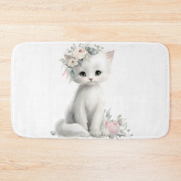Item preview, Cute Spring Cat with Flower Crown designed and sold by IssaraStudio.