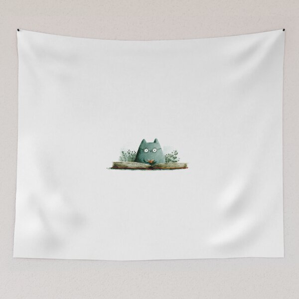 Item preview, Cute Cat Peeking from Book Drawing designed and sold by IssaraStudio.