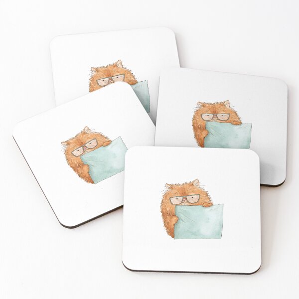 Item preview, Pastel Nerdy Cat Illustration designed and sold by IssaraStudio.