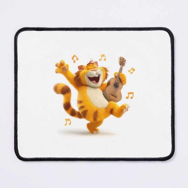 Item preview, Cat Playing Guitar Illustration designed and sold by IssaraStudio.