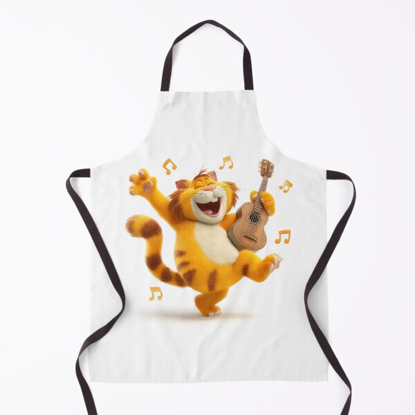 Item preview, Cat Playing Guitar Illustration designed and sold by IssaraStudio.