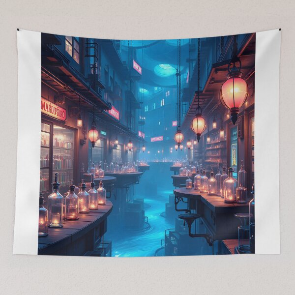 Item preview, Neon Alley of Luminescent Spirits designed and sold by oanaunciuleanu.