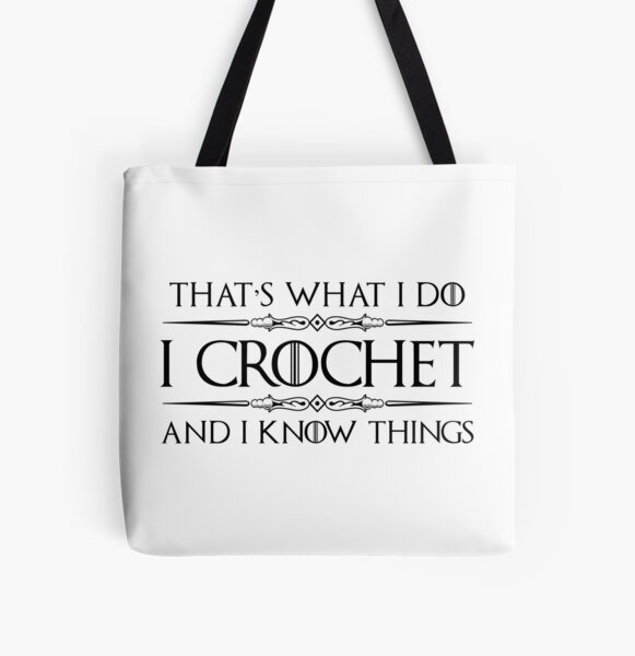 Vista previa del artículo con la obra «Tejo y sé cosas. Regalos divertidos de crochet para crocheteros con hilo y aguja.», diseñado y vendido por merkraht.