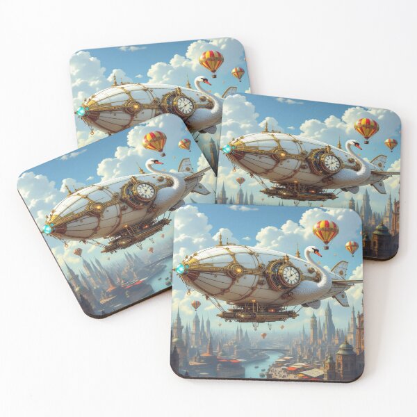Item preview, Majestic Swan Airship – A dream of clouds and fantasy, floating through the mystical sky designed and sold by FotoworldEdel.