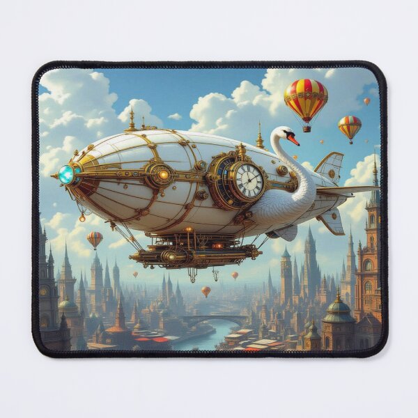 Item preview, Majestic Swan Airship – A dream of clouds and fantasy, floating through the mystical sky designed and sold by FotoworldEdel.