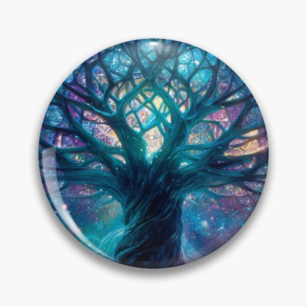 Item preview, Cosmic Tree of Life – Fantasy Galaxy Portal in Stained Glass Cathedral designed and sold by Tommy Studio.