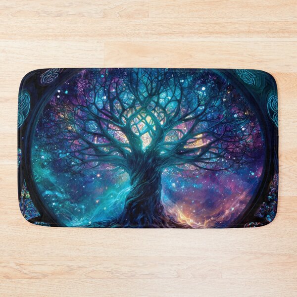 Item preview, Cosmic Tree of Life – Fantasy Galaxy Portal in Stained Glass Cathedral designed and sold by Tommy Studio.