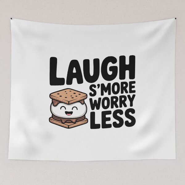 Item preview, Laugh S'more Worry Less! Cute S'more Pun designed and sold by PMCreative.