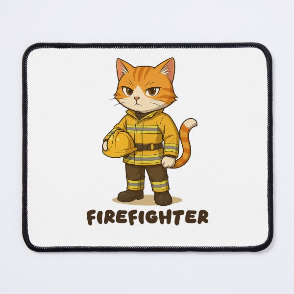 Item preview, Meowgenda – Brave Orange Cat Firefighter for Cat Lovers designed and sold by Meowgenda.