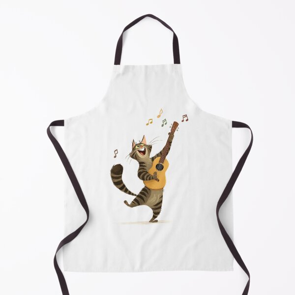 Item preview, Joyful Cat with Guitar Drawing designed and sold by IssaraStudio.
