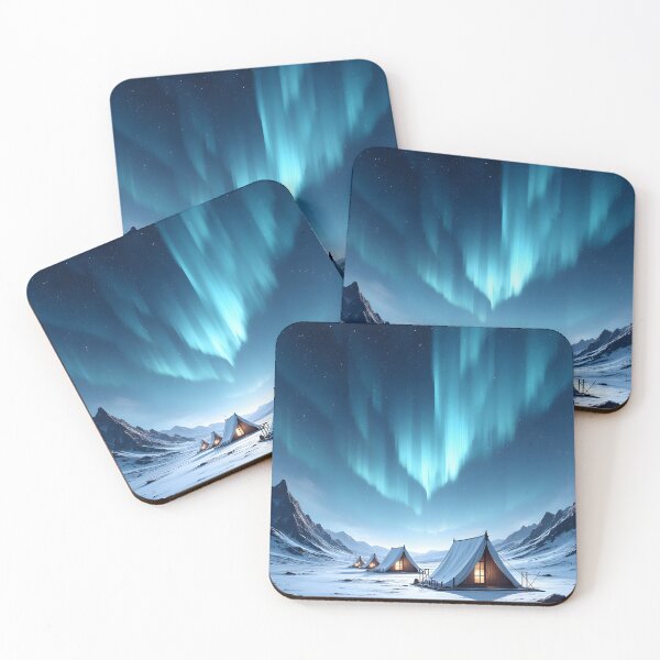 Item preview, Northern Lights Over Winter Camp designed and sold by oanaunciuleanu.