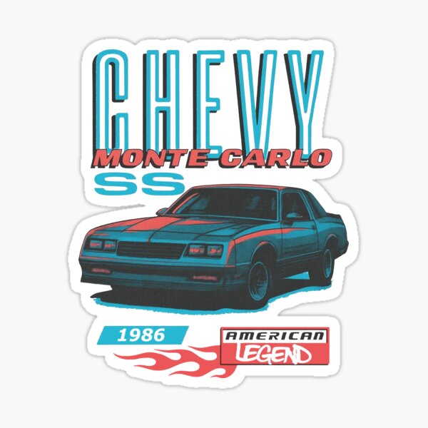 Artikel-Vorschau von 1986 Chevy Monte Carlo SS Neon Retro Muscle Car Rückblick, designt und verkauft von TheArtOfCar.