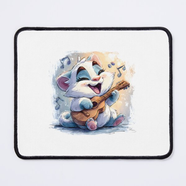 Item preview, Cute Cartoon Cat Guitarist designed and sold by IssaraStudio.