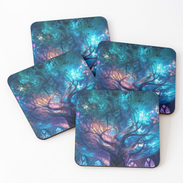 Item preview, Enchanted Cosmic Tree – Mystical Fantasy Tree Inside a Celestial Cathedral designed and sold by Tommy Studio.