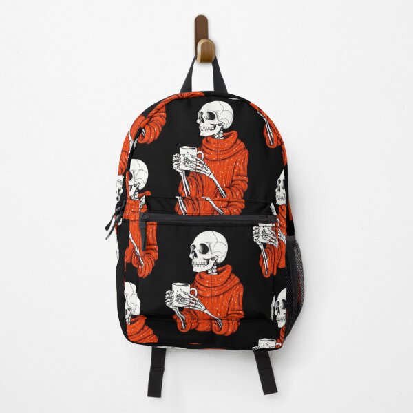 Item preview, Cozy Skeleton Art – Cute Skeleton in Red Sweater Drinking Coffee Illustration designed and sold by Shoot-The-Moon.