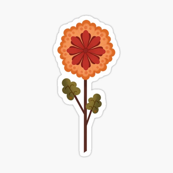 Item preview, Fleur folklorique rétro – Pétales d'orange designed and sold by HKrasowskaya.