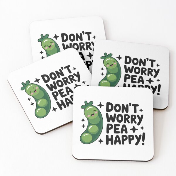 Item preview, Don't Worry Pea Happy! Cute Pea Pod Pun designed and sold by PMCreative.