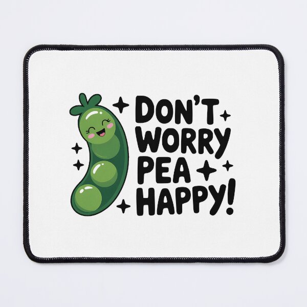 Item preview, Don't Worry Pea Happy! Cute Pea Pod Pun designed and sold by PMCreative.