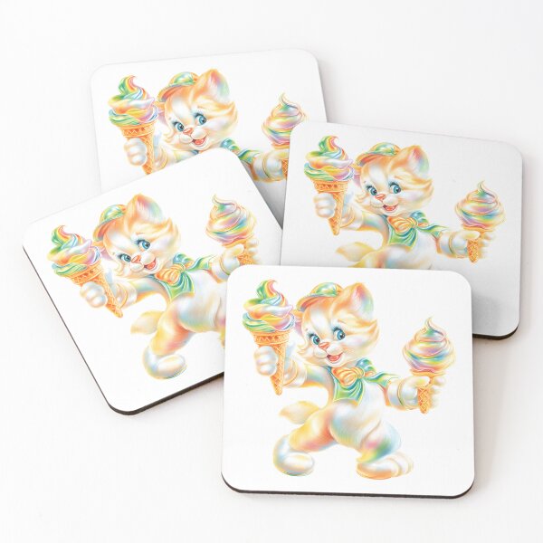 Item preview, Cat with Ice Cream Cone Illustration designed and sold by IssaraStudio.