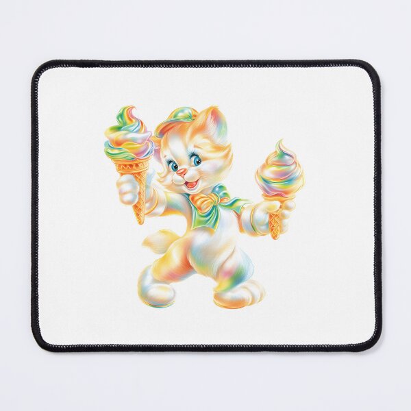 Item preview, Cat with Ice Cream Cone Illustration designed and sold by IssaraStudio.