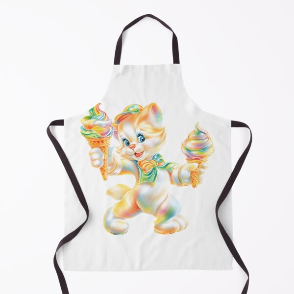Item preview, Cat with Ice Cream Cone Illustration designed and sold by IssaraStudio.