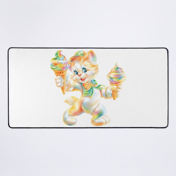 Item preview, Cat with Ice Cream Cone Illustration designed and sold by IssaraStudio.
