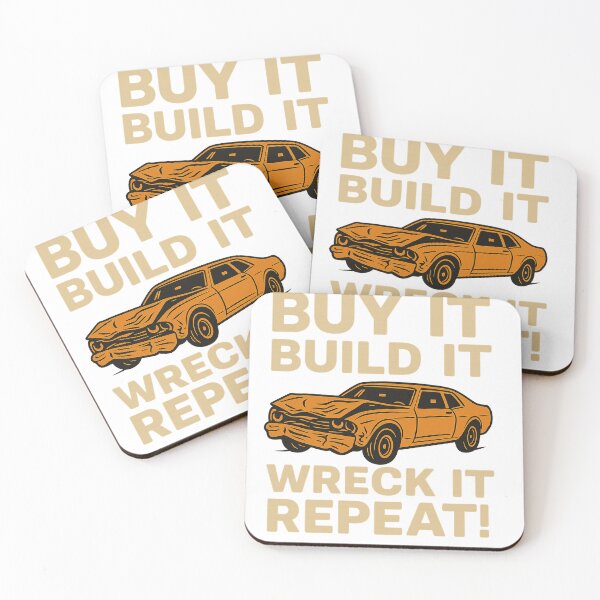 Item preview, Buy It Build It Wreck It Repeat – Crushed Car Mechanic T-Shirt Design designed and sold by RetroRespect.