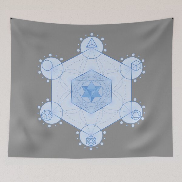 Item preview, Blue Merkaba Sacred Geometry | Metatron’s Cube Throat Chakra Art | Spiritual Alignment Design designed and sold by MJ Koldewyn.