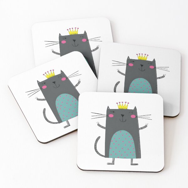 Item preview, Elegant Cat with Crown Drawing designed and sold by IssaraStudio.