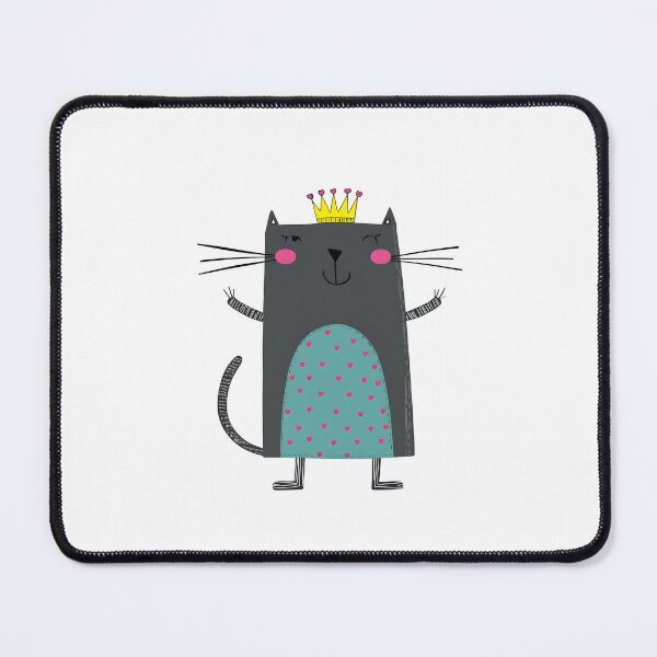 Item preview, Elegant Cat with Crown Drawing designed and sold by IssaraStudio.