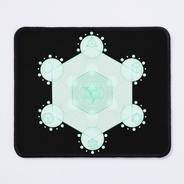 Item preview, Green Merkaba Sacred Geometry | Metatron’s Cube Heart Chakra Art | Healing Energy Light Grid  designed and sold by MJ Koldewyn.