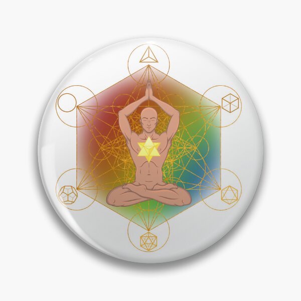 Item preview, Meditating Man with Merkaba & Metatron’s Cube | Chakra Alignment Sacred Geometry Art designed and sold by MJ Koldewyn.