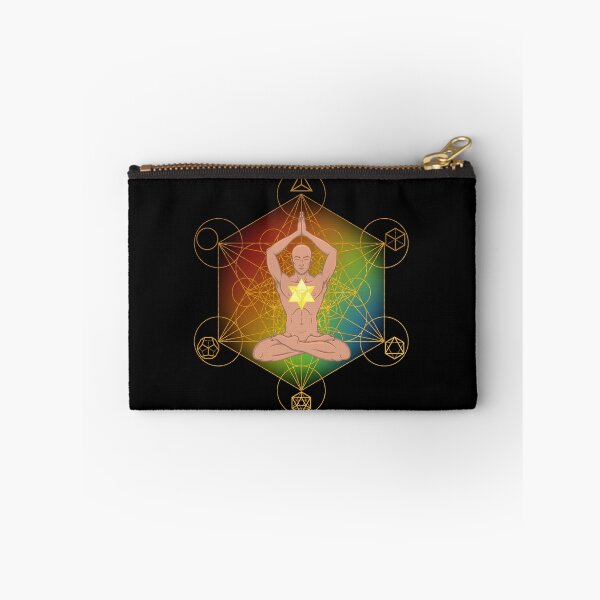 Item preview, Meditating Man with Merkaba & Metatron’s Cube | Chakra Alignment Sacred Geometry Art designed and sold by MJ Koldewyn.