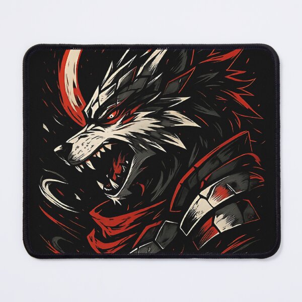 Item preview, Crimson Eclipse Wolf – Anime Beast Fury Art designed and sold by The-Daily-Drape.