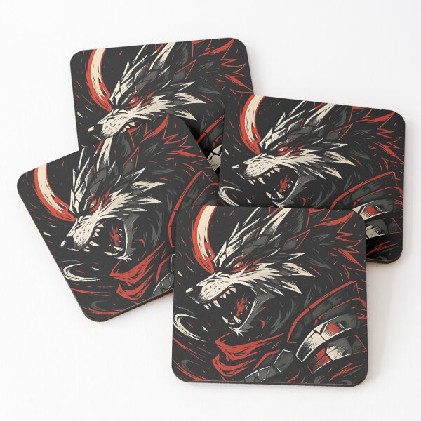 Item preview, Crimson Eclipse Wolf – Anime Beast Fury Art designed and sold by The-Daily-Drape.