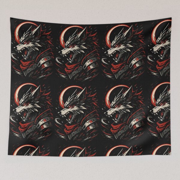 Item preview, Crimson Eclipse Wolf – Anime Beast Fury Art designed and sold by The-Daily-Drape.