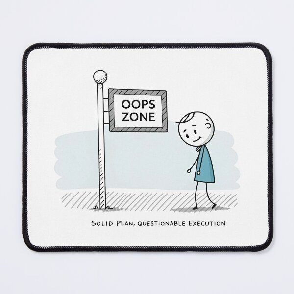Item preview, Oops Zone – Funny Minimalist Design for Office Life & Everyday Fails designed and sold by DigitalColorInk.