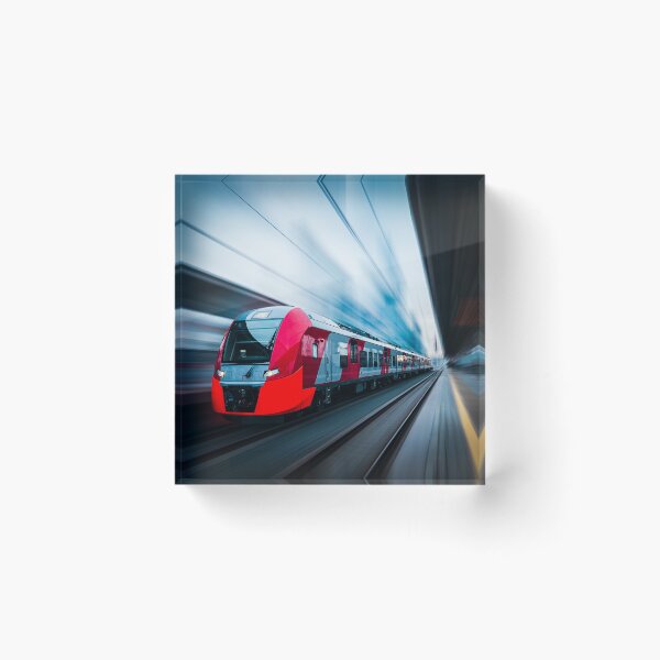Item preview, A vibrant red high-speed train designed and sold by KarenVarr.