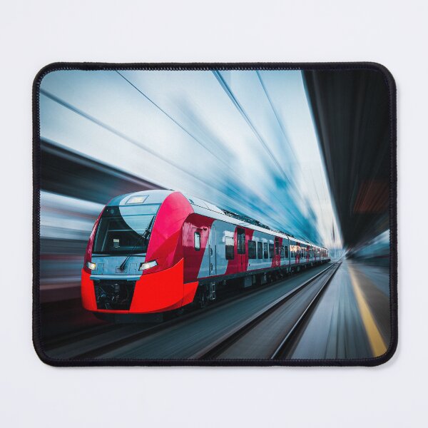 Item preview, A vibrant red high-speed train designed and sold by KarenVarr.