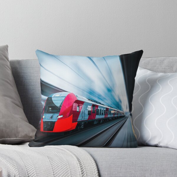 Item preview, A vibrant red high-speed train designed and sold by KarenVarr.