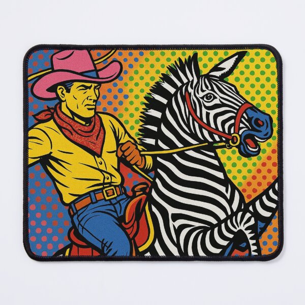 Item preview, cowboy on a zebra popart designed and sold by OnlyTheWest.