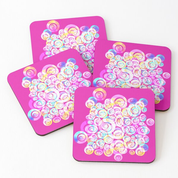Item preview, Pink Abstract Circles Geometric Wall Art  designed and sold by Sharon Schwalbe.
