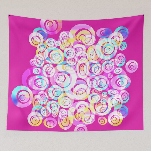 Item preview, Pink Abstract Circles Geometric Wall Art  designed and sold by Sharon Schwalbe.
