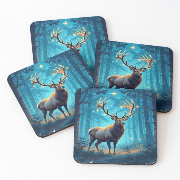 Item preview, Mystic Starlight Deer – Magic meets cosmic glow in the enchanted forest designed and sold by FotoworldEdel.
