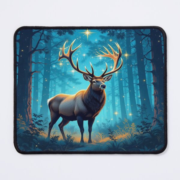 Item preview, Mystic Starlight Deer – Magic meets cosmic glow in the enchanted forest designed and sold by FotoworldEdel.