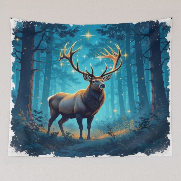 Item preview, Mystic Starlight Deer – Magic meets cosmic glow in the enchanted forest designed and sold by FotoworldEdel.