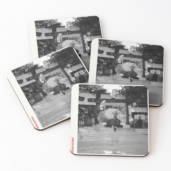 Item preview, Fukuoka Temple Umbrella Figure Black White Multi Exposure Stillframe designed and sold by Luekchu.