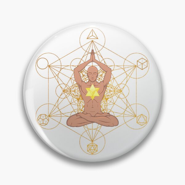 Item preview, Meditating Man with Merkaba and Sacred Geometry | Spiritual Yoga Art designed and sold by MJ Koldewyn.