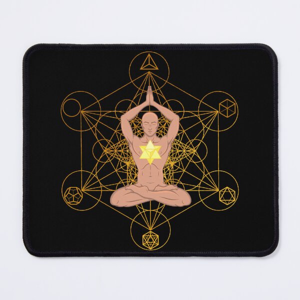 Item preview, Meditating Man with Merkaba and Sacred Geometry | Spiritual Yoga Art designed and sold by MJ Koldewyn.