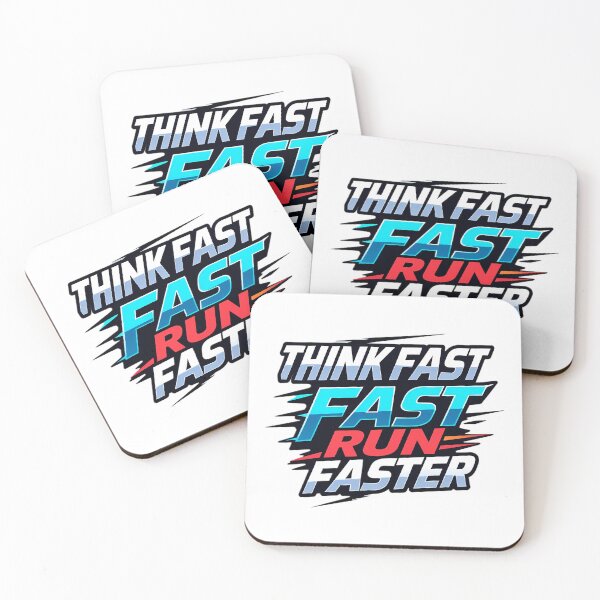 Item preview, Think Fast Run Faster – Motivational Speed Typography Logo designed and sold by aiartroom31.